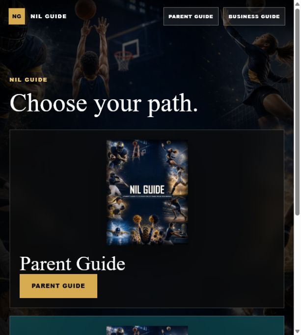 NIL Guide website preview